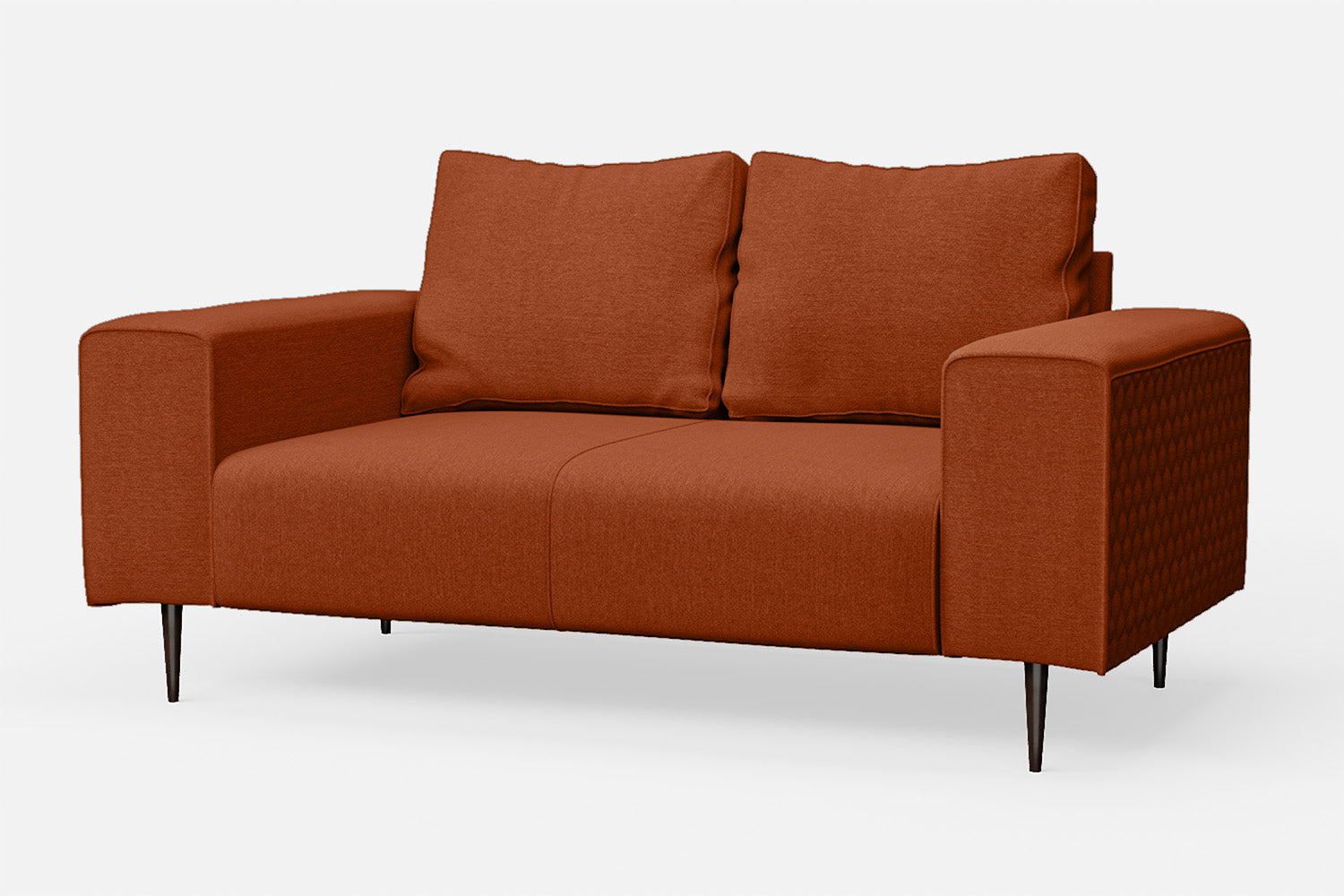 Udine 2 Seater Sofa Orange Linen Fabric