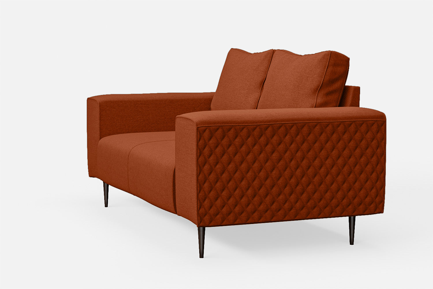 Udine 2 Seater Sofa Orange Linen Fabric