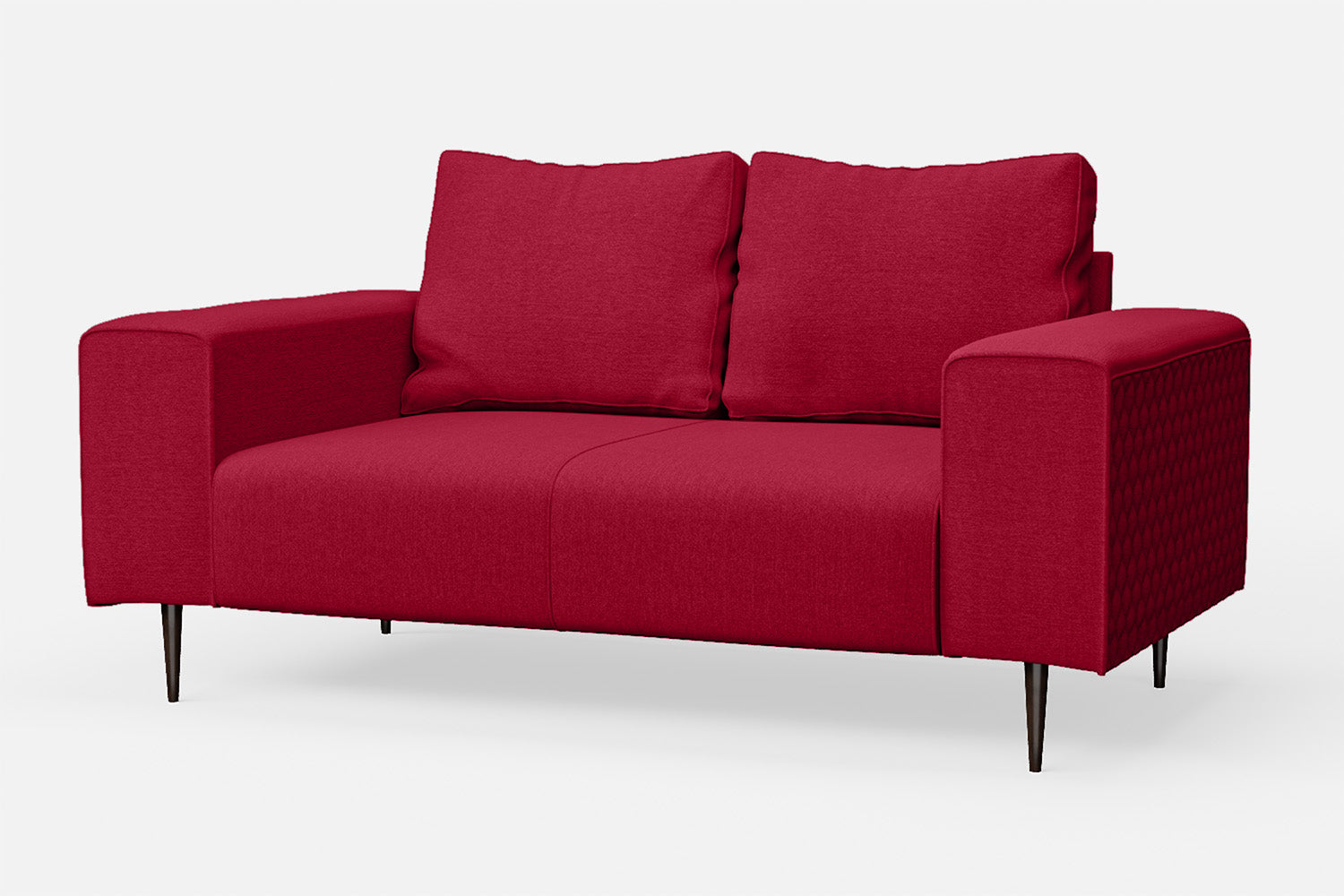 Udine 2 Seater Sofa Red Linen Fabric