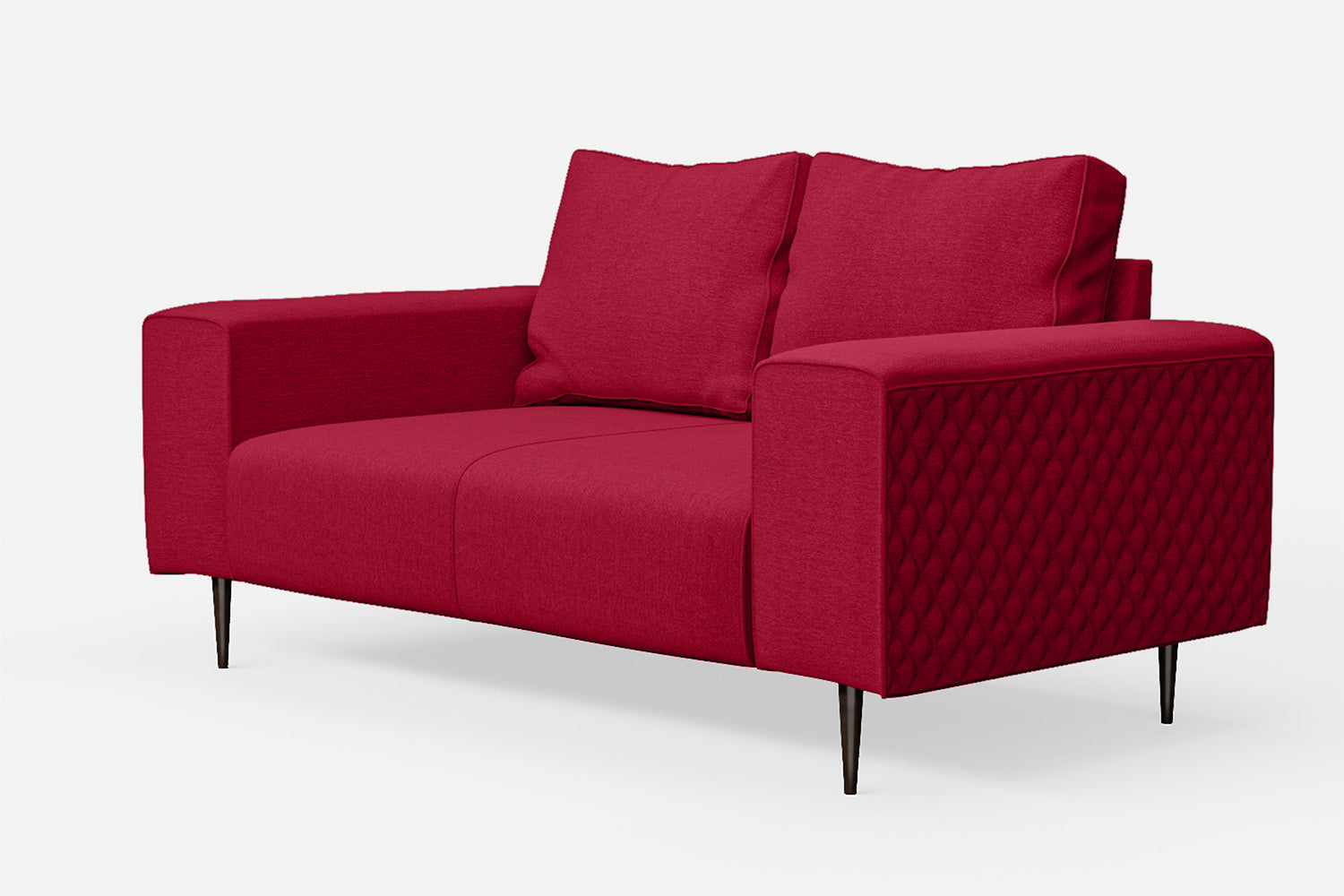 Udine 2 Seater Sofa Red Linen Fabric