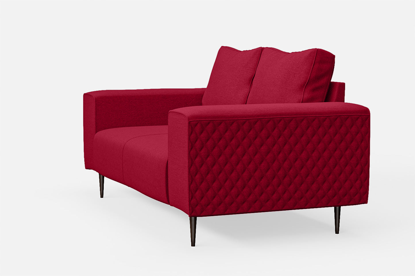 Udine 2 Seater Sofa Red Linen Fabric