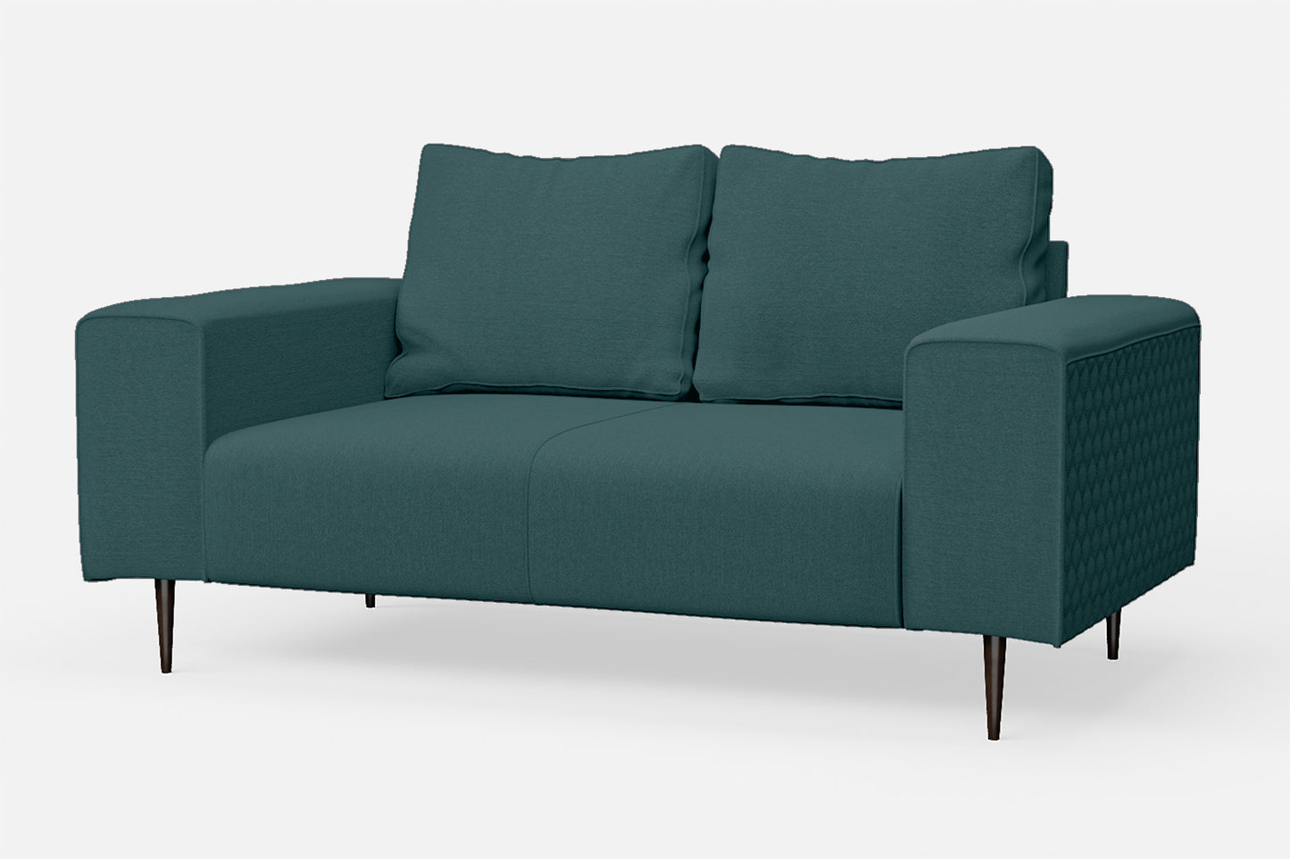 Udine 2 Seater Sofa Teal Linen Fabric