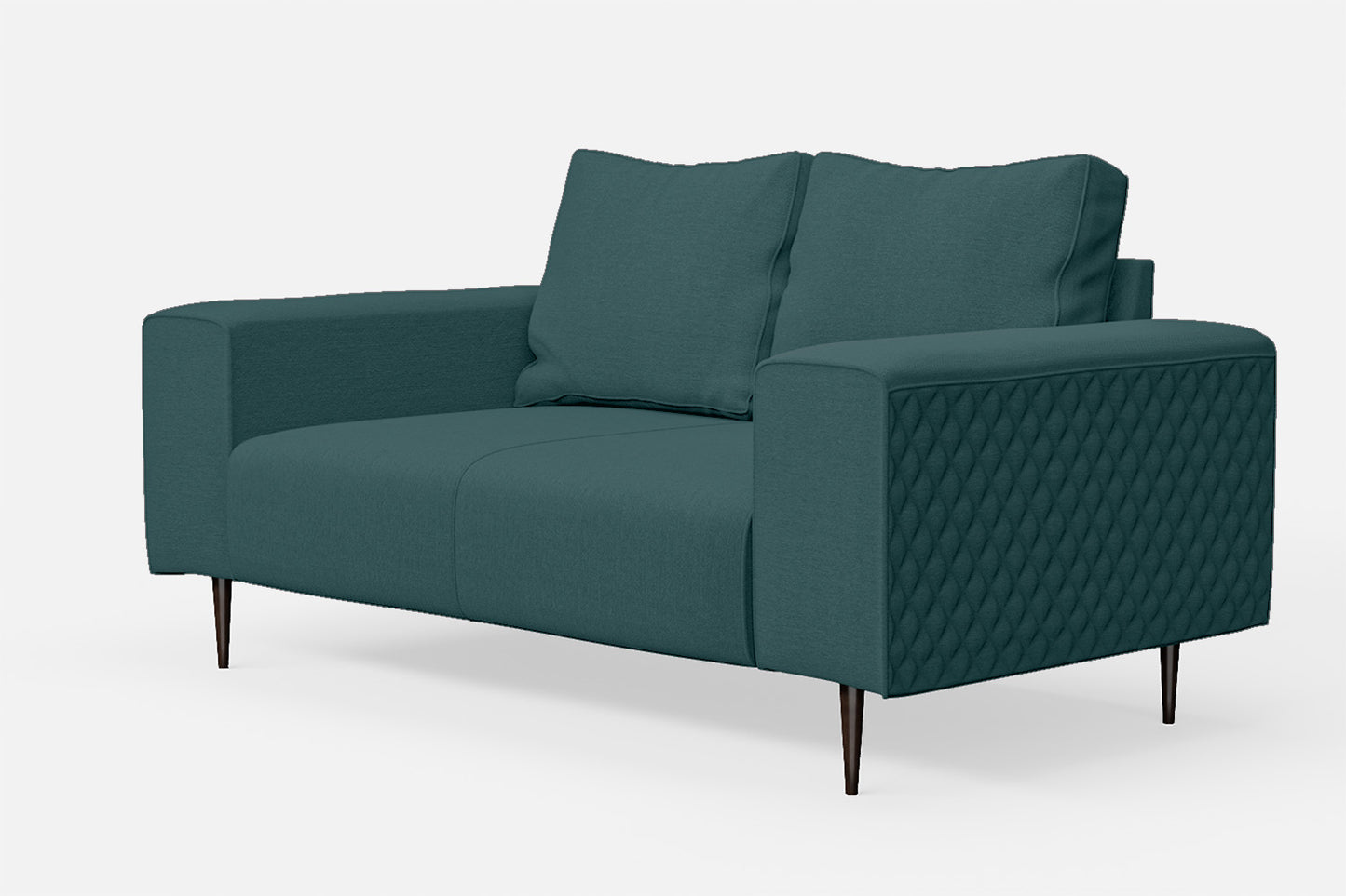 Udine 2 Seater Sofa Teal Linen Fabric