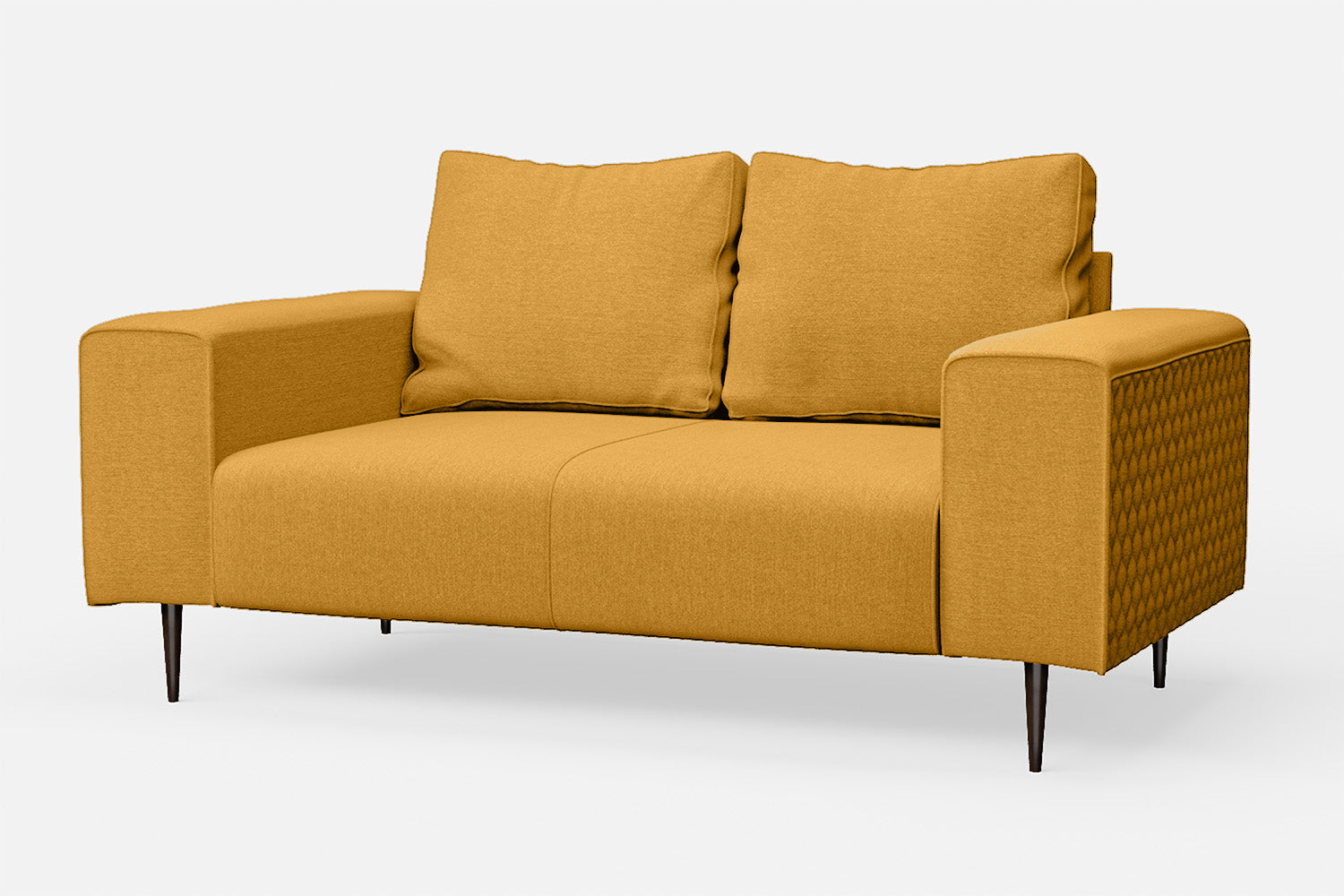 Udine 2 Seater Sofa Yellow Linen Fabric