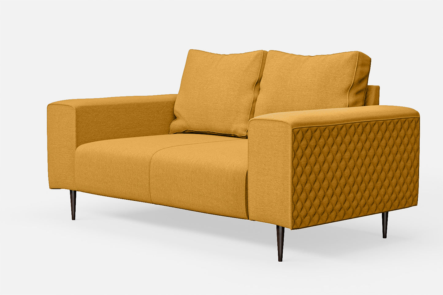 Udine 2 Seater Sofa Yellow Linen Fabric