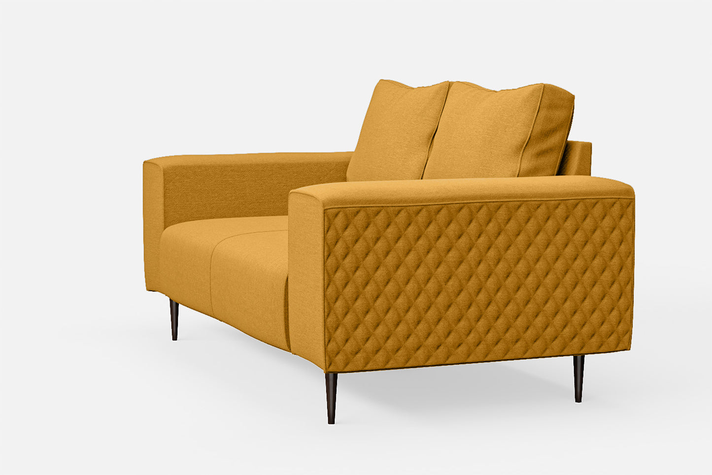 Udine 2 Seater Sofa Yellow Linen Fabric