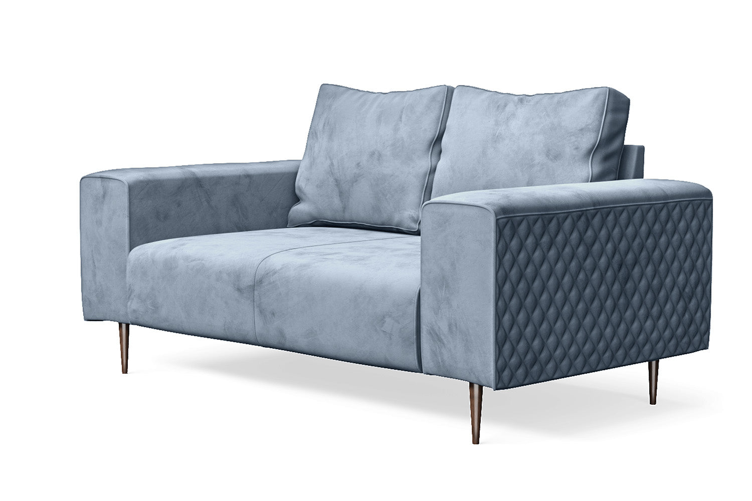 Udine 2 Seater Sofa Baby Blue Velvet