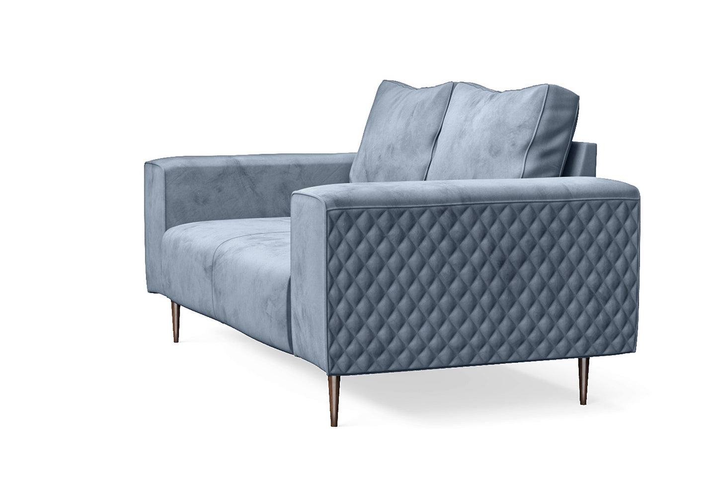 Udine 2 Seater Sofa Baby Blue Velvet