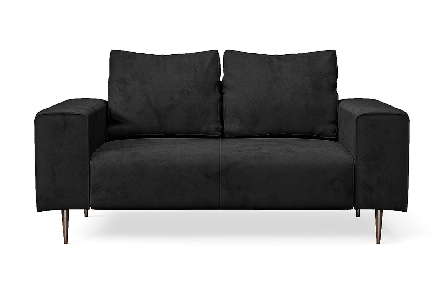 Udine 2 Seater Sofa Black Velvet