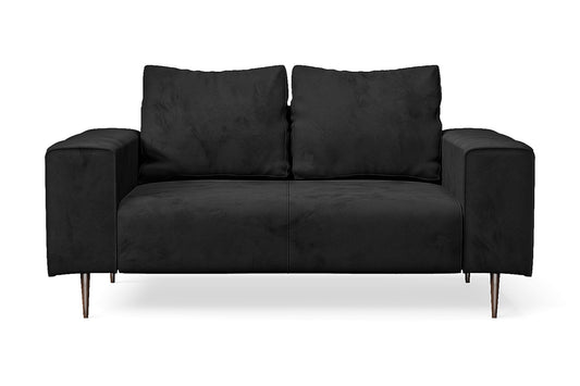 Udine 2 Seater Sofa Black Velvet