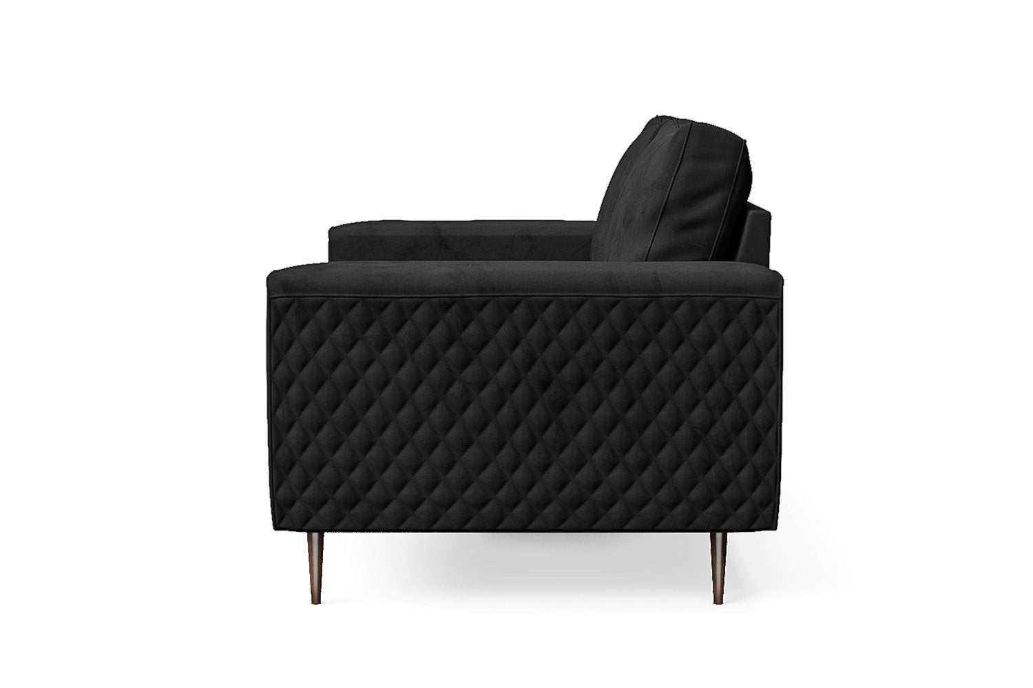 Udine 2 Seater Sofa Black Velvet