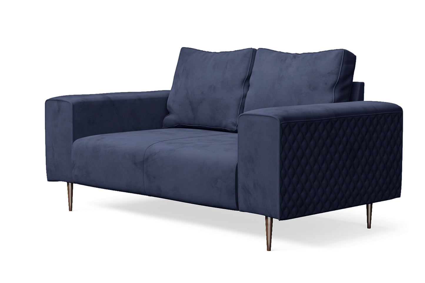 Udine 2 Seater Sofa Dark Blue Velvet