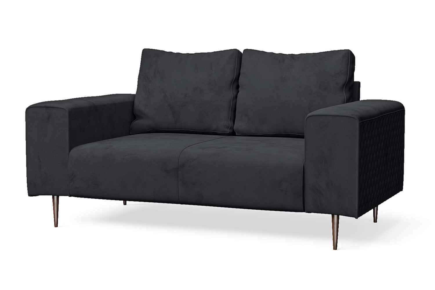 Udine 2 Seater Sofa Dark Grey Velvet