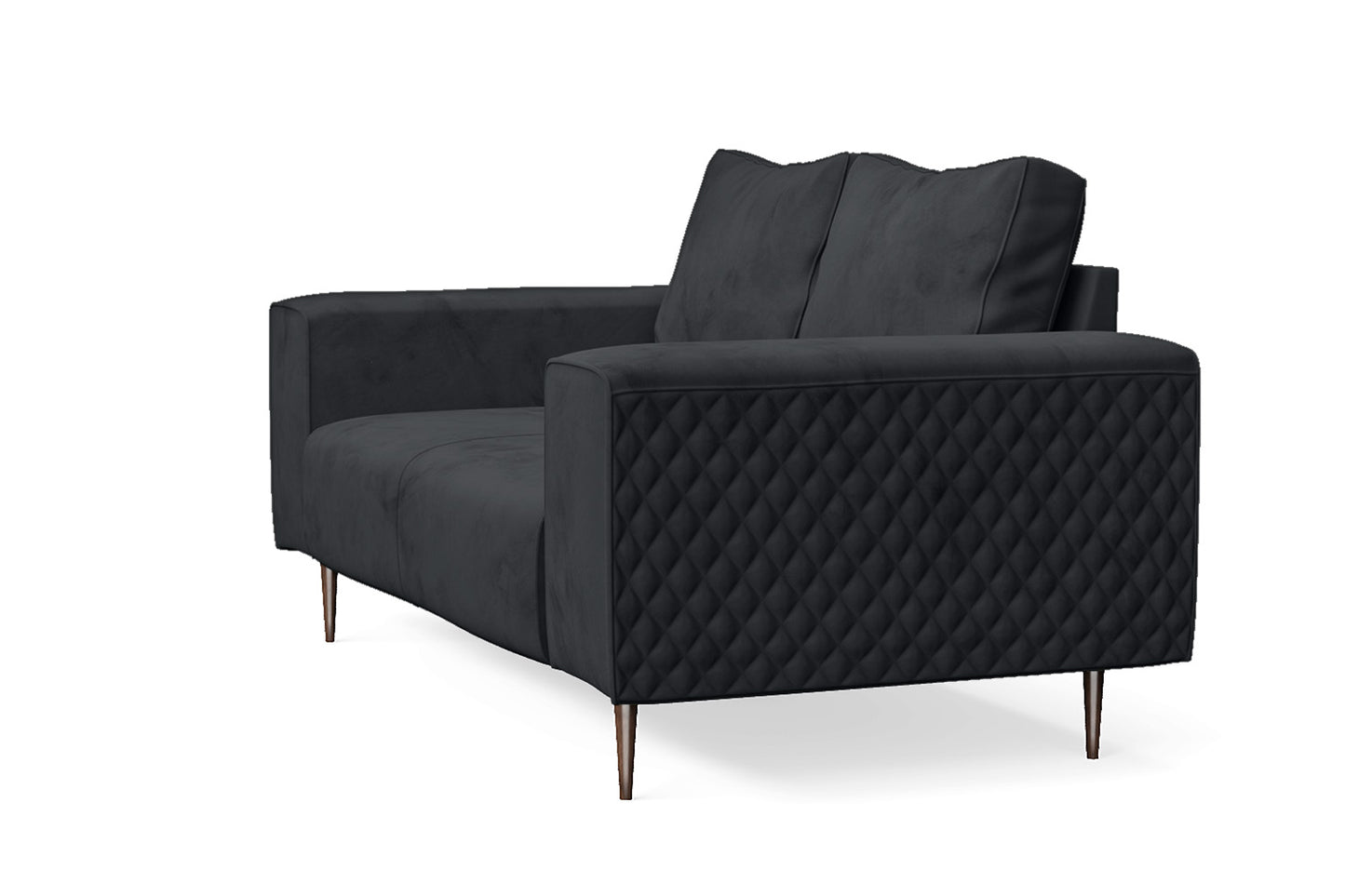 Udine 2 Seater Sofa Dark Grey Velvet