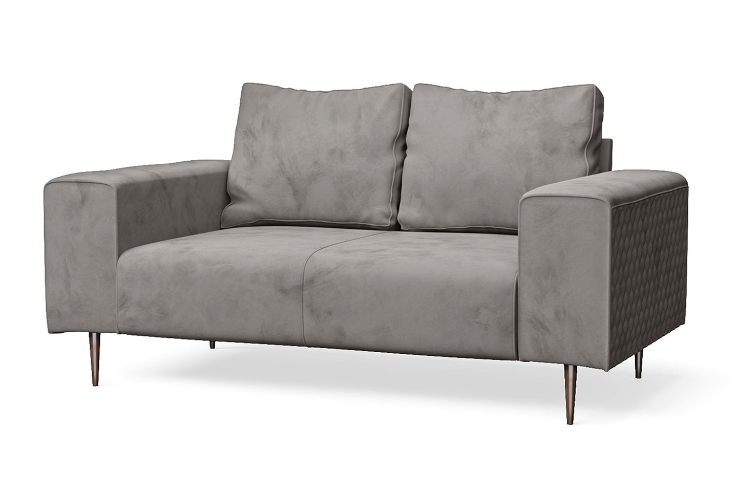 Udine 2 Seater Sofa Grey Velvet