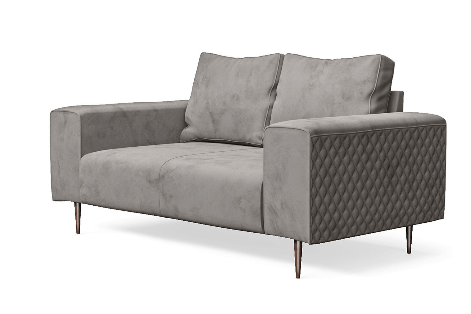 Udine 2 Seater Sofa Grey Velvet