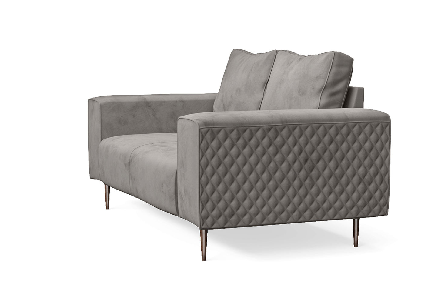 Udine 2 Seater Sofa Grey Velvet