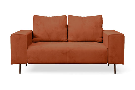 Udine 2 Seater Sofa Orange Velvet