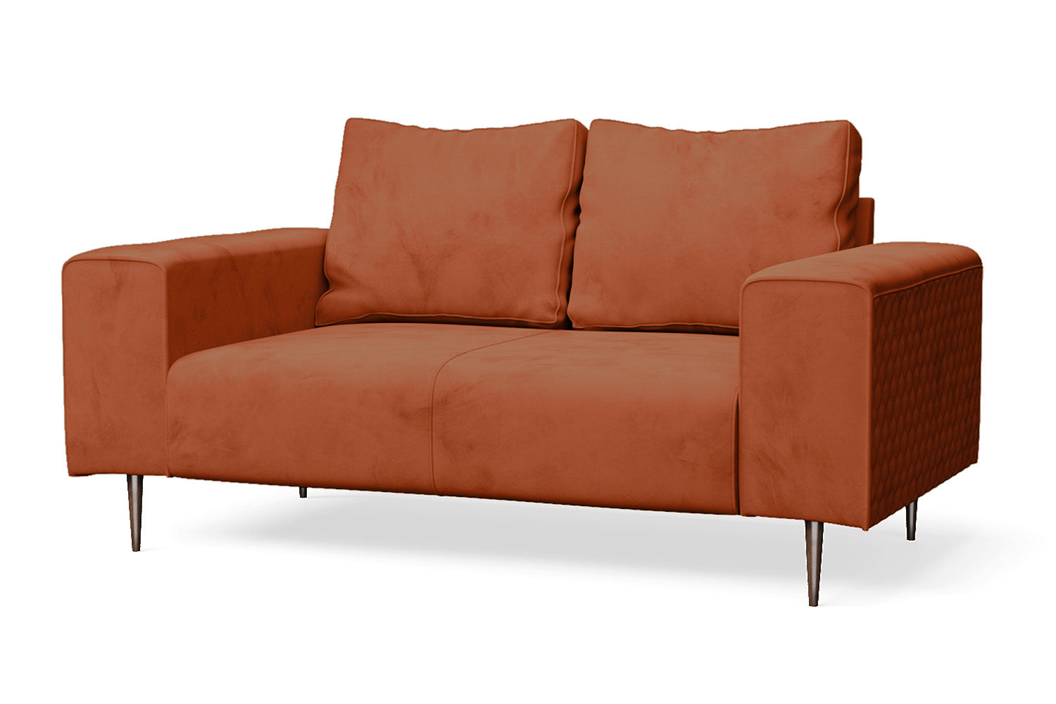 Udine 2 Seater Sofa Orange Velvet