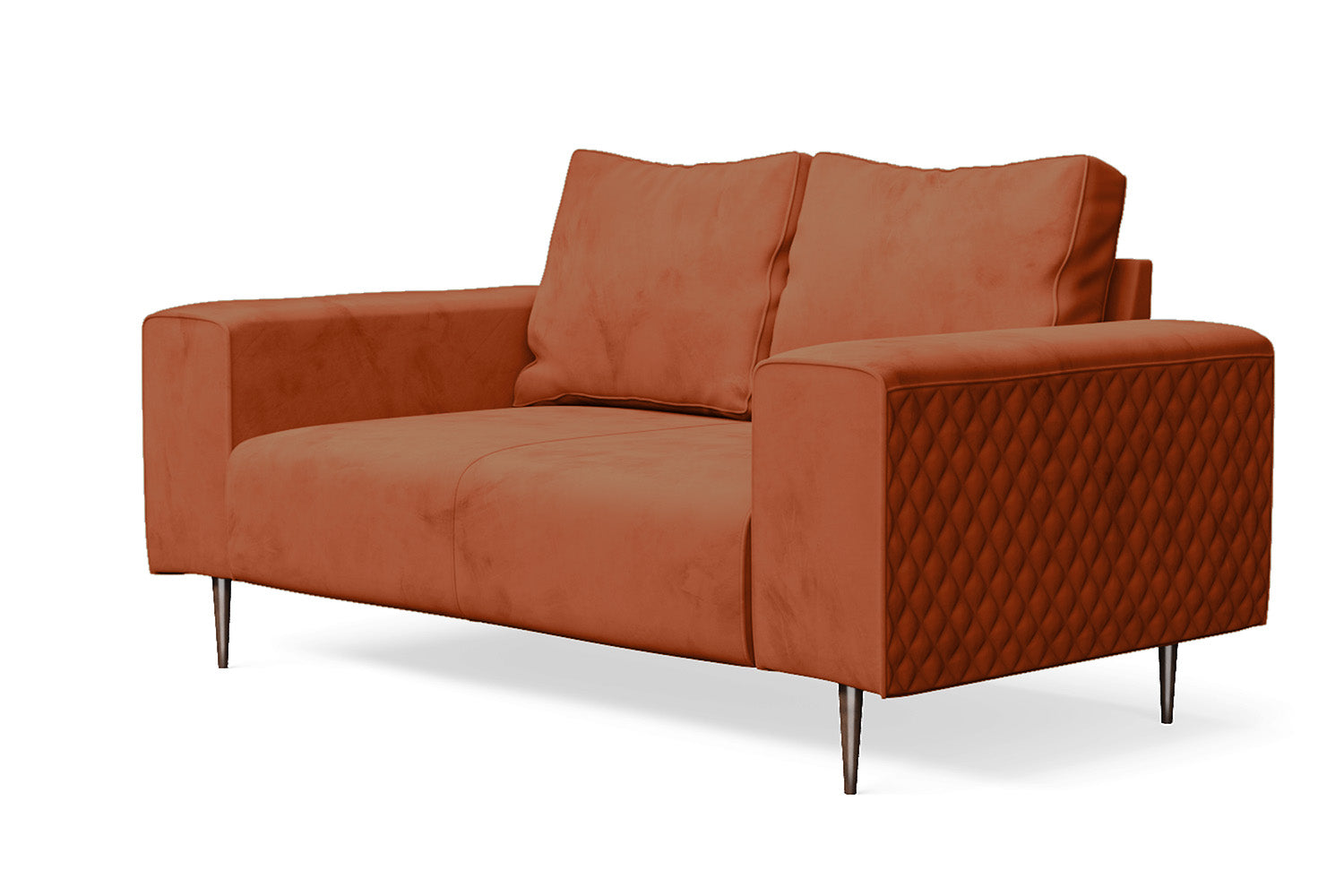 Udine 2 Seater Sofa Orange Velvet