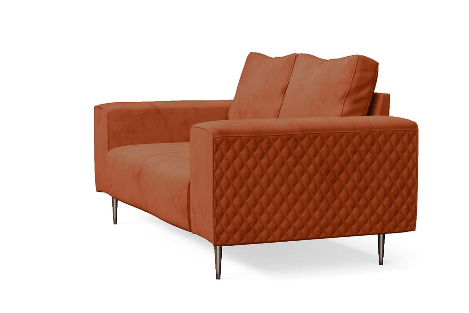 Udine 2 Seater Sofa Orange Velvet