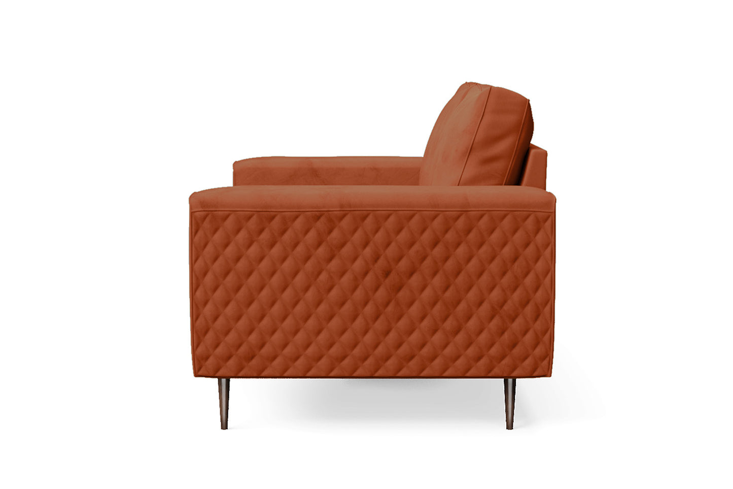 Udine 2 Seater Sofa Orange Velvet