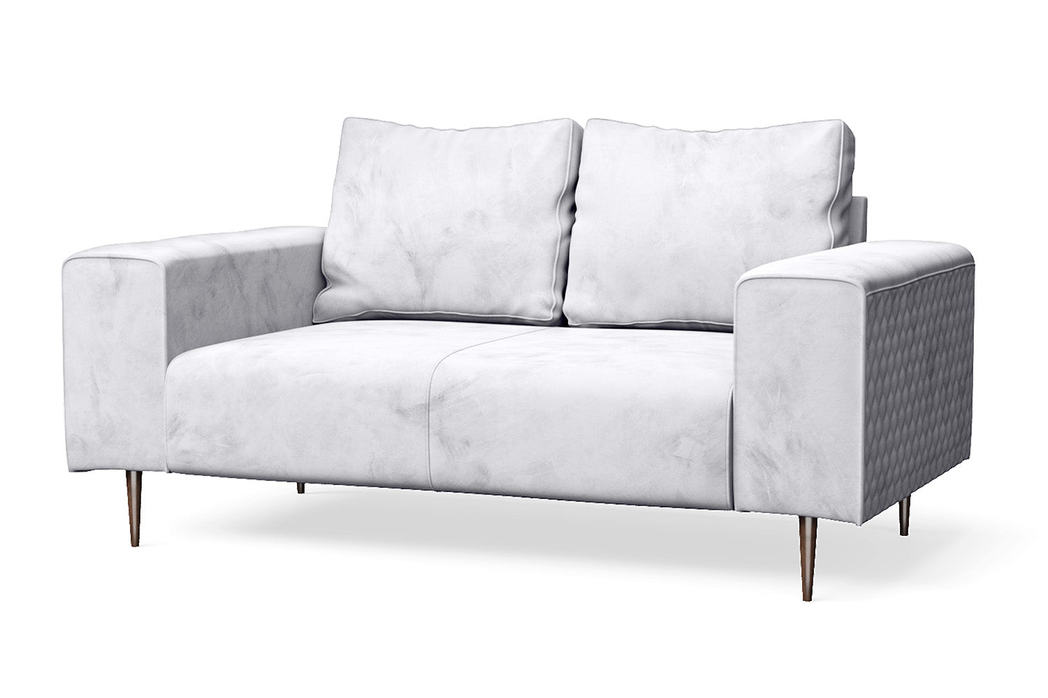 Udine 2 Seater Sofa Silver Velvet