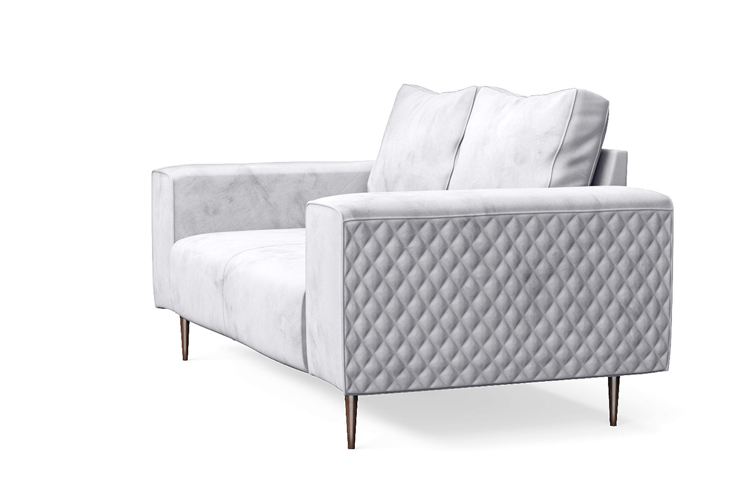 Udine 2 Seater Sofa Silver Velvet