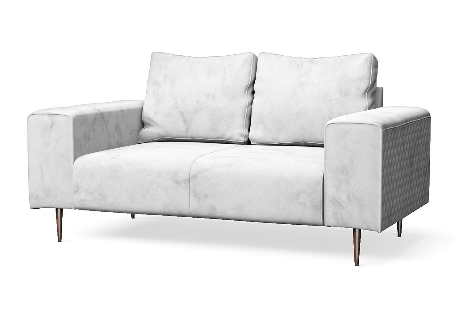 Udine 2 Seater Sofa White Velvet