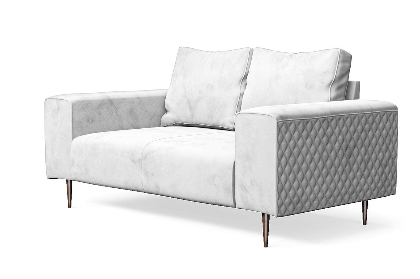 Udine 2 Seater Sofa White Velvet