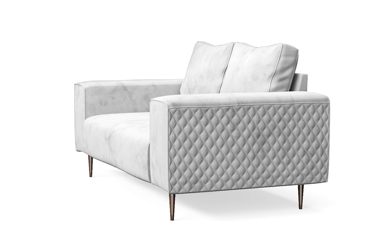 Udine 2 Seater Sofa White Velvet