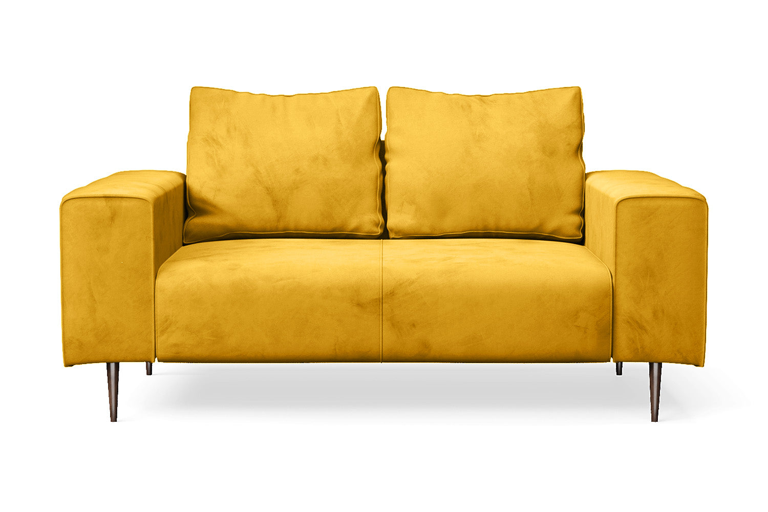 Udine 2 Seater Sofa Yellow Velvet