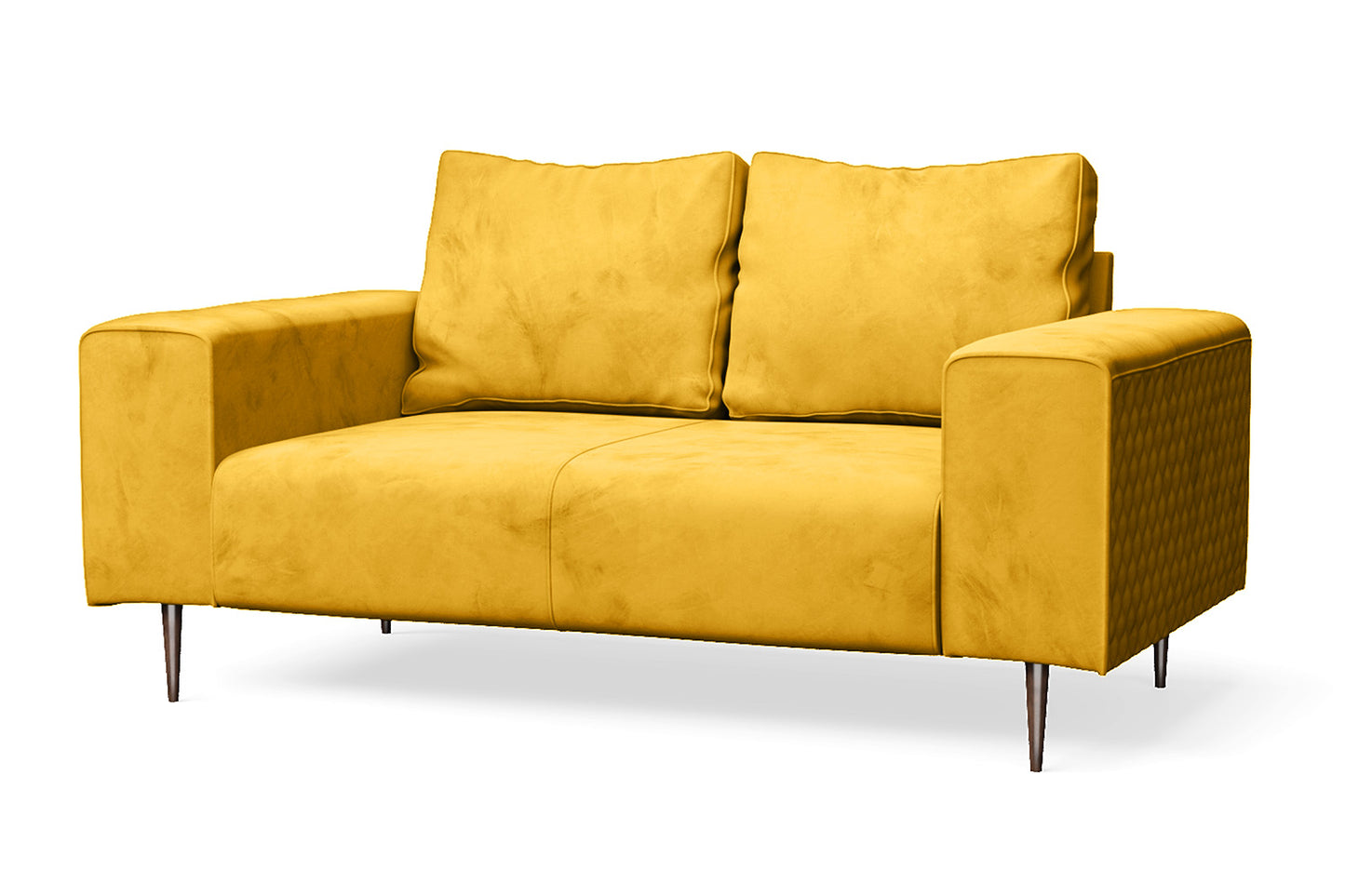 Udine 2 Seater Sofa Yellow Velvet