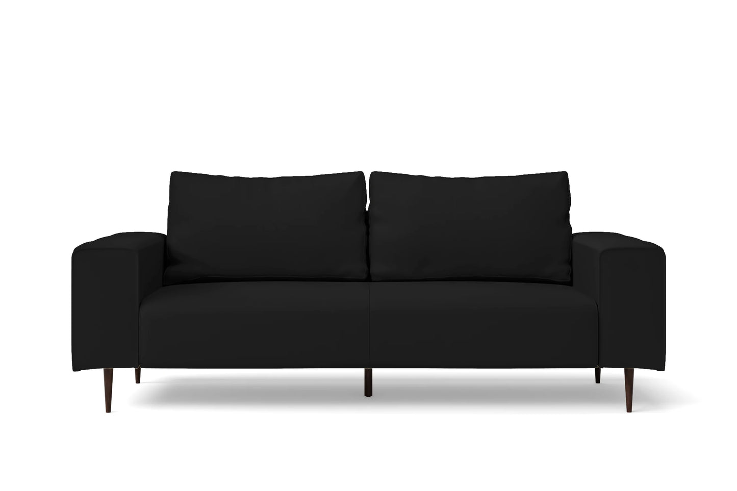 Udine 3 Seater Sofa Black Leather