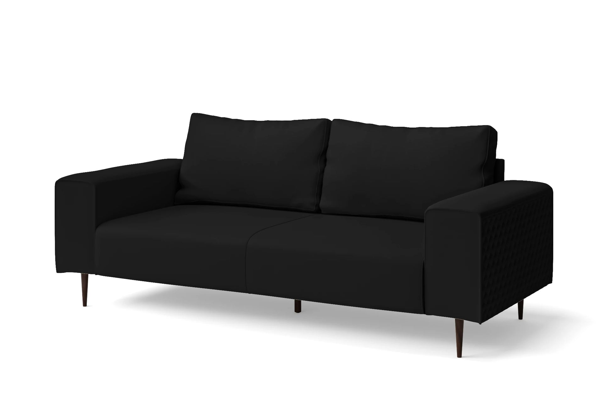 Udine 3 Seater Sofa Black Leather