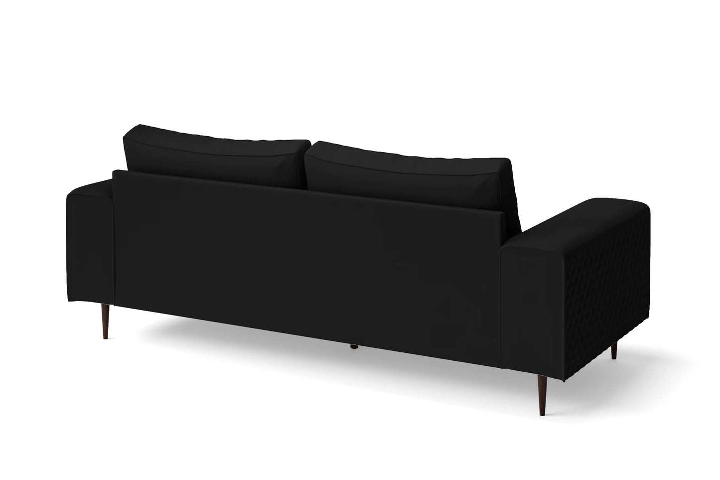 Udine 3 Seater Sofa Black Leather