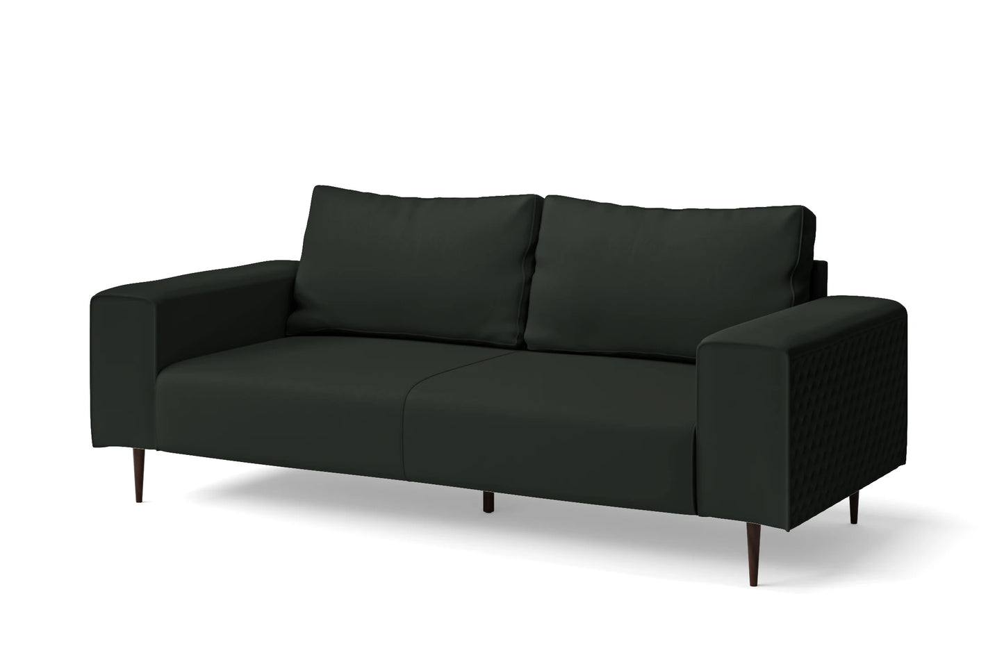 Udine 3 Seater Sofa Green Leather