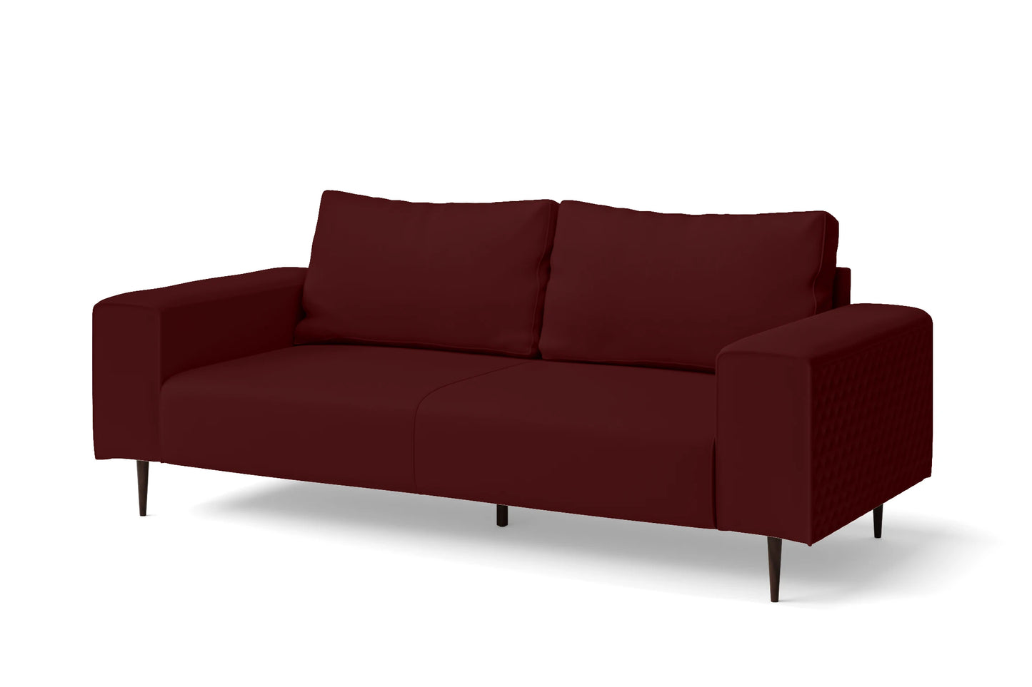 Udine 3 Seater Sofa Red Leather