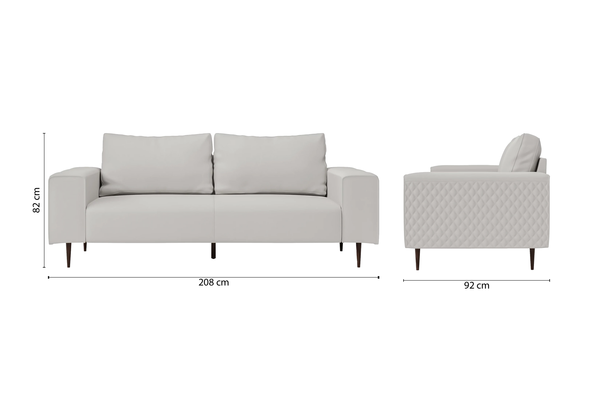 Udine 3 Seater Sofa White Leather