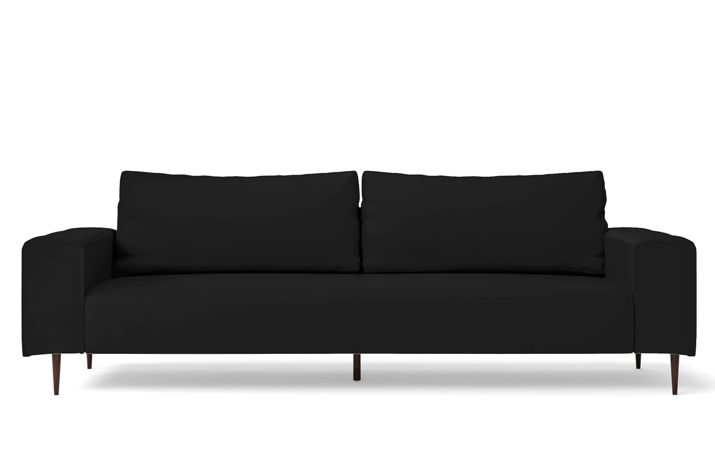 Udine 4 Seater Sofa Black Leather