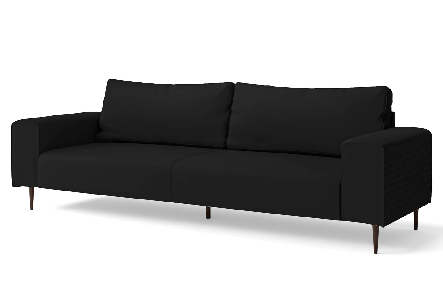 Udine 4 Seater Sofa Black Leather