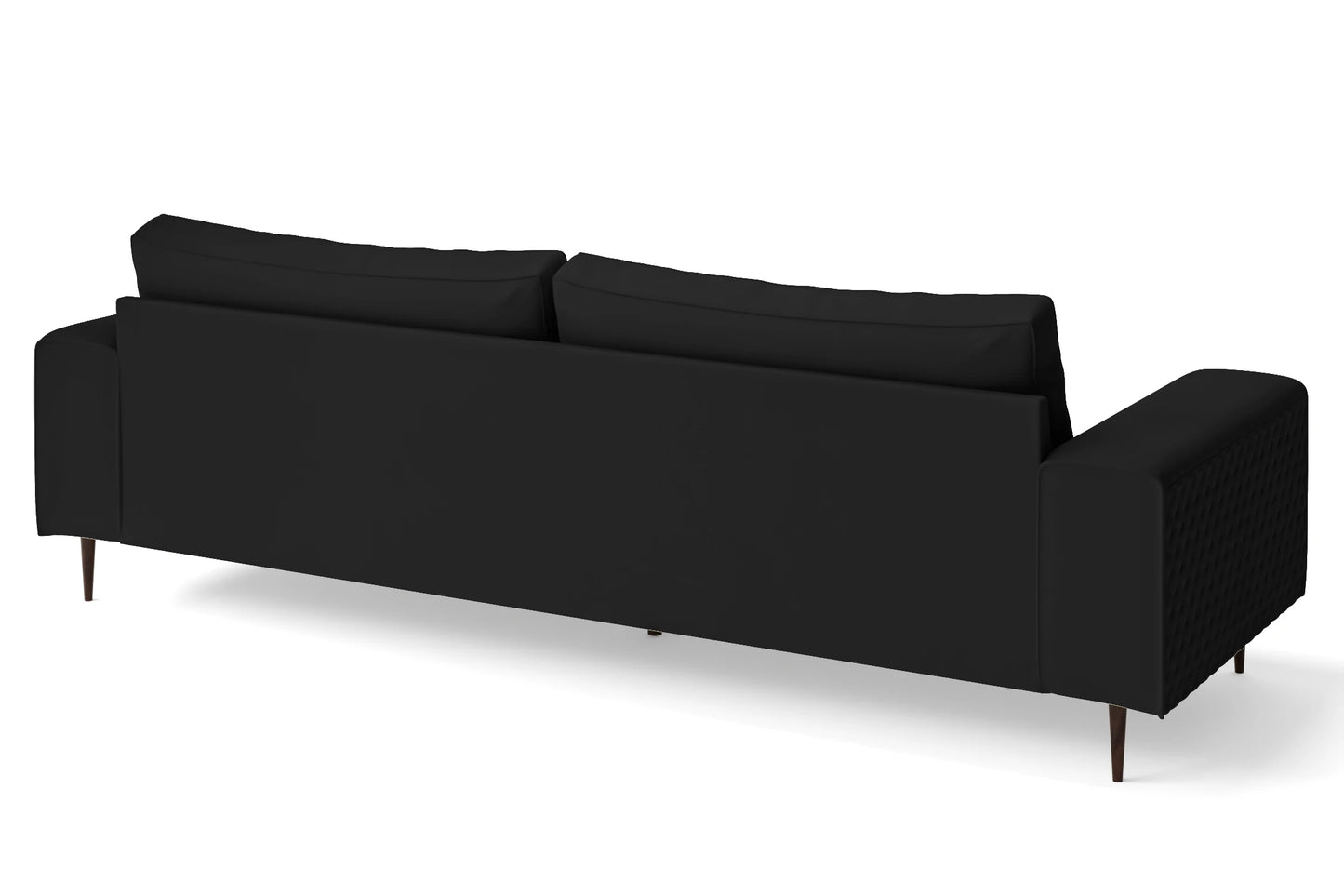 Udine 4 Seater Sofa Black Leather