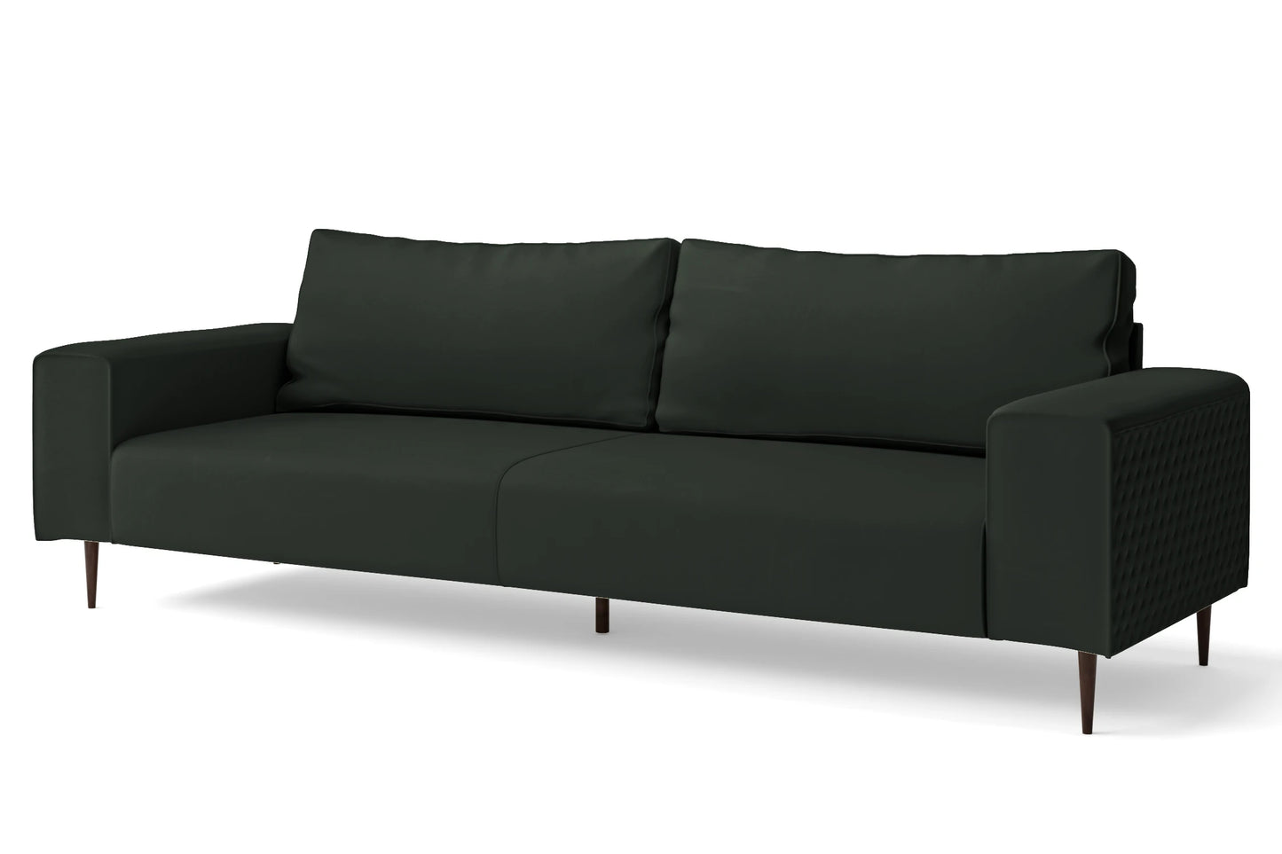 Udine 4 Seater Sofa Green Leather