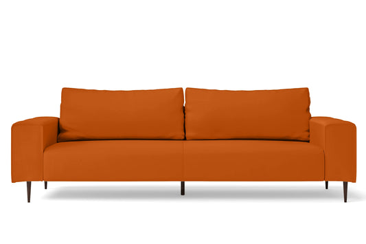 Udine 4 Seater Sofa Orange Leather