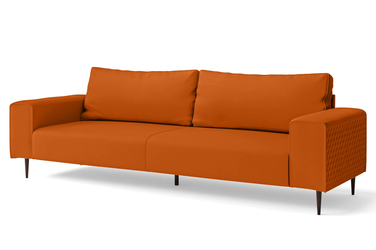 Udine 4 Seater Sofa Orange Leather