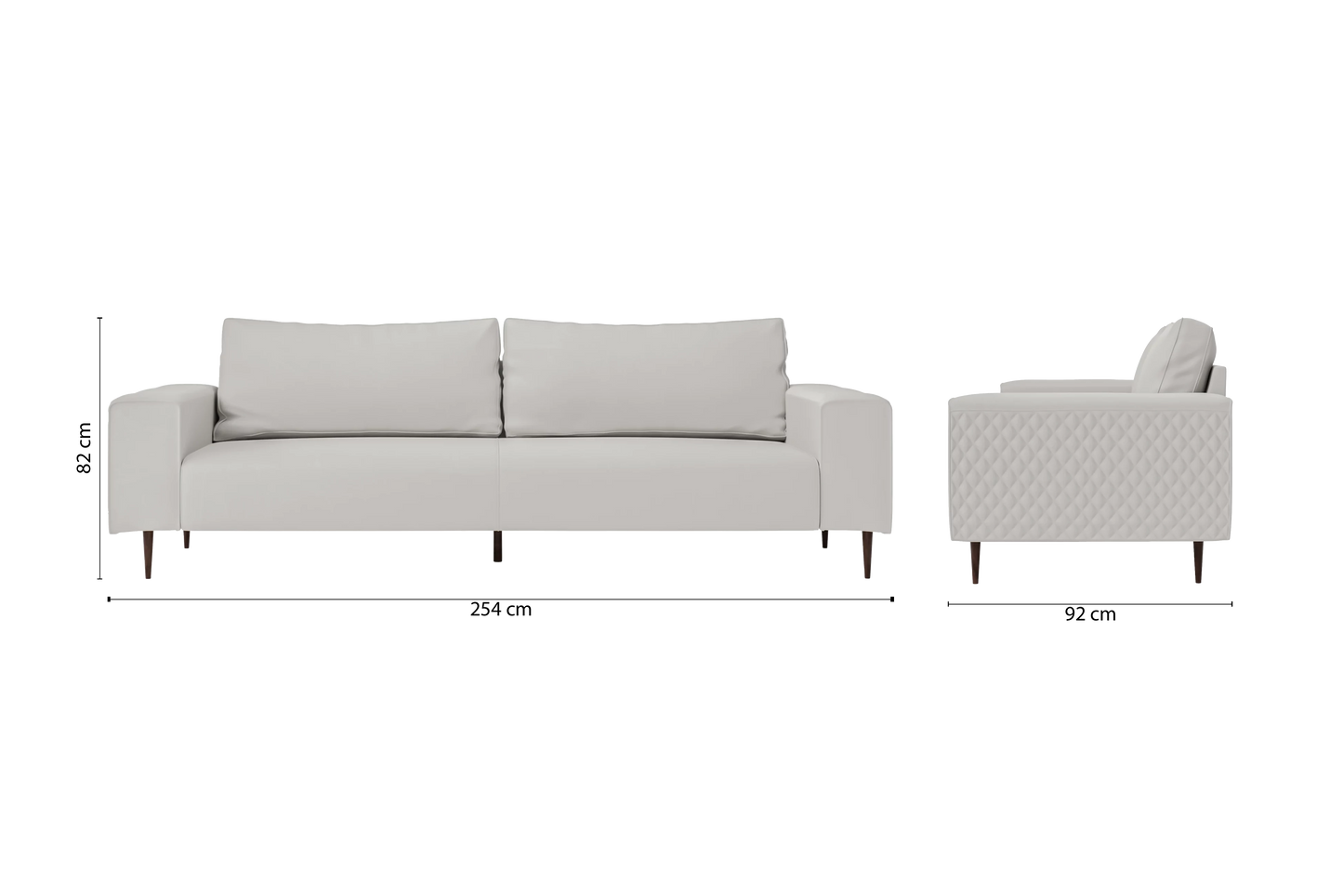 Udine 4 Seater Sofa White Leather