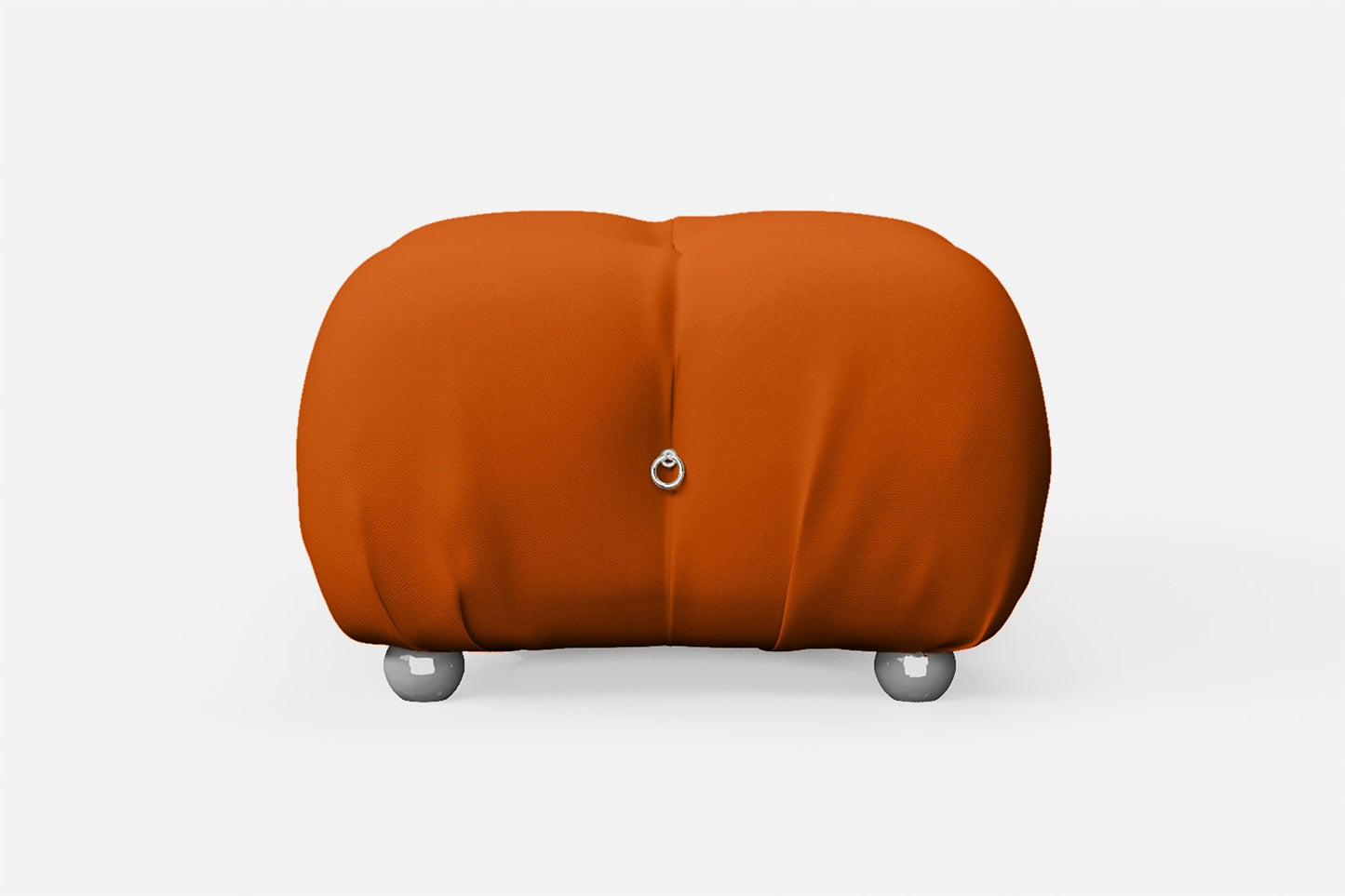 Varese Ottoman Orange Leather Small