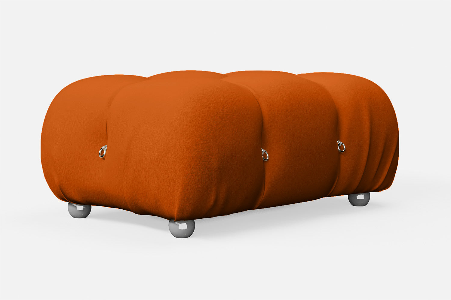 Varese Ottoman Orange Leather Small