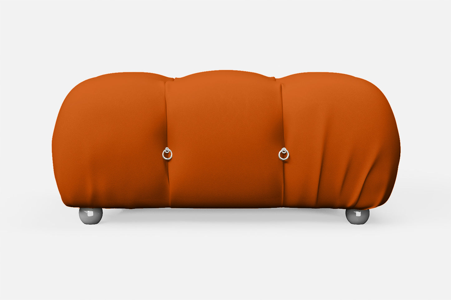 Varese Ottoman Orange Leather Small