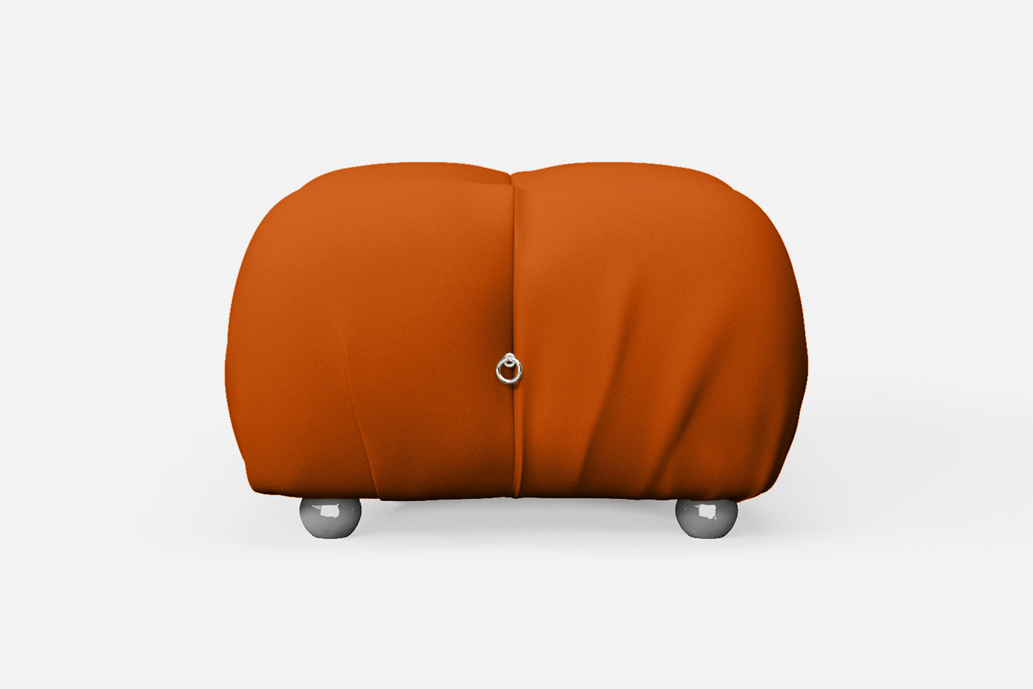 Varese Ottoman Orange Leather Small